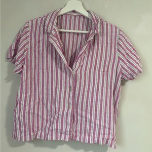 Target Universal Thread Linen Pink Striped Shirt